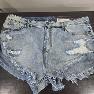 Pistola Light Wash Distressed Denim Shorts Sz Large